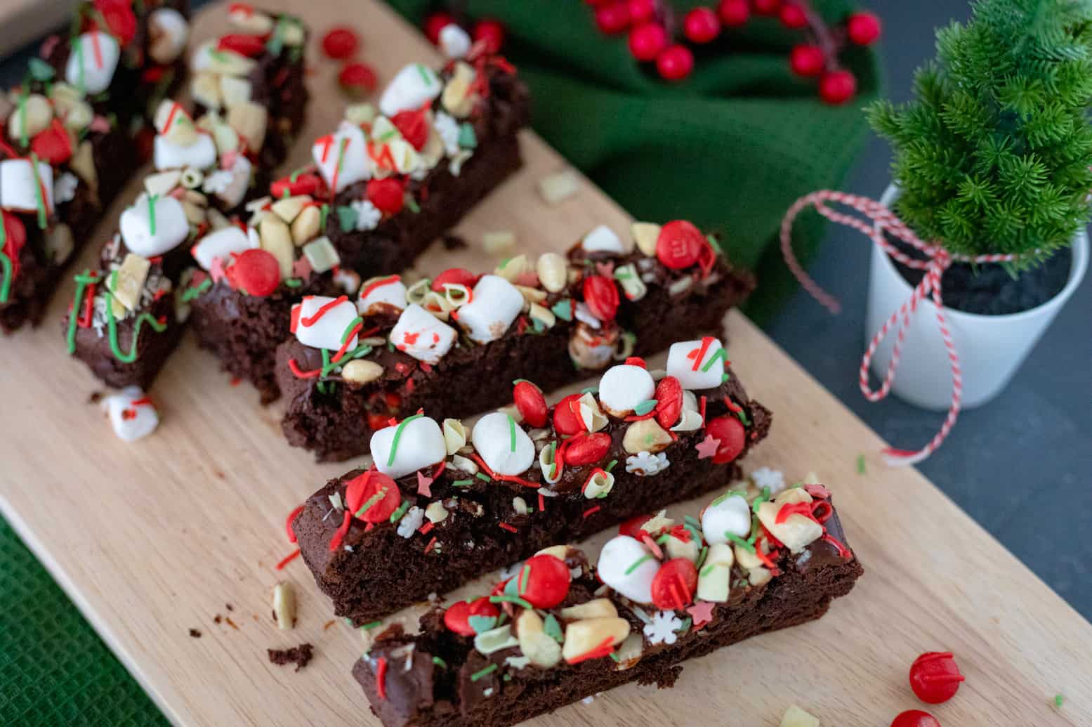 Kerst Rocky Road Brownies